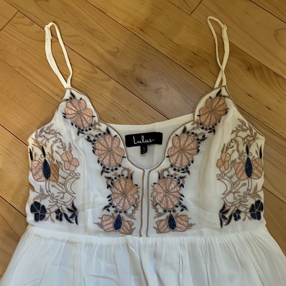 Lulus Daisy Petal Pickin’ Ivory Embroidered Dress - Picture 5 of 9